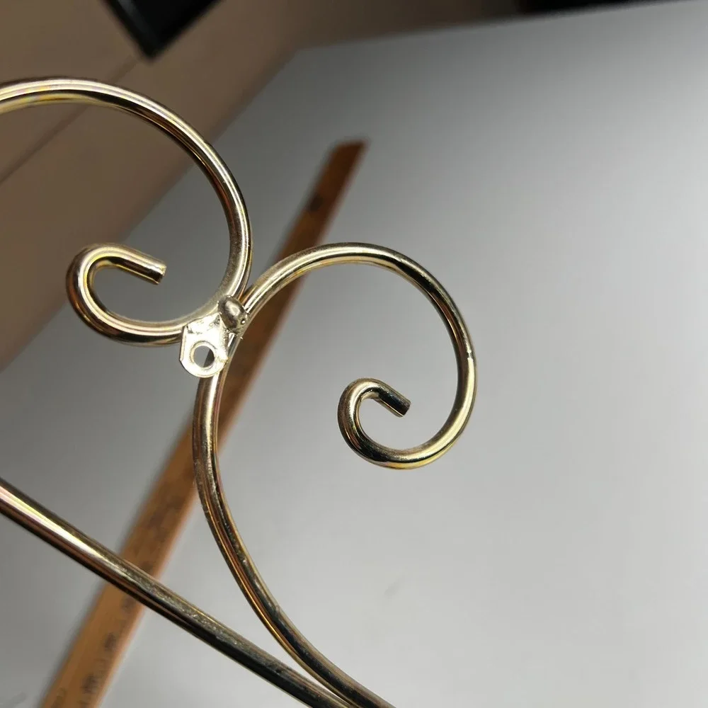 Vintage Gold Tone Metal Scroll Wall Sconce Pair Candle Holders Set of 2